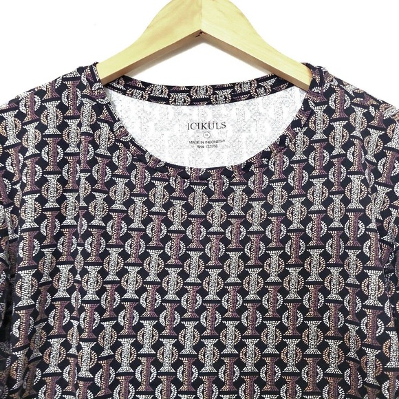 ICIKULS Abstract Print‎ Pullover GOLF TENNIS UPF 50 TOP Mesh Arm Panels XL Top - Picture 3 of 6